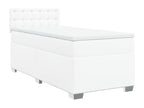 Nobellea bed base with mattress, white, 90x190 cm, faux leather, BSJX52838