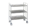Boisona Folding Rolling Serving Trolley, 3 Tiers - White NQHK56170