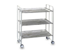 Boisona Folding Rolling Serving Trolley, 3 Tiers - White NQHK56170