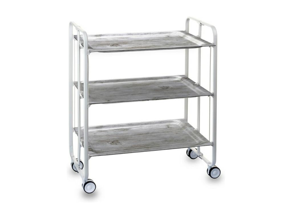 Boisona Folding Rolling Serving Trolley, 3 Tiers - White NQHK56170
