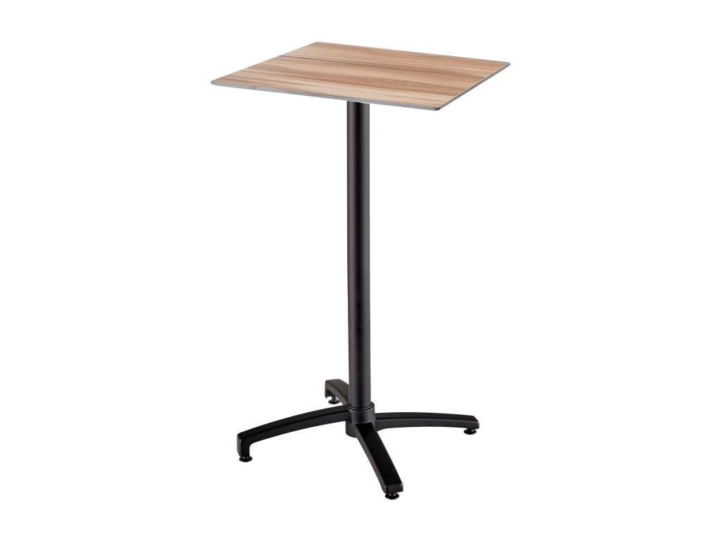 Dark oak laminate high table and 2 grey high chairs set BSFQ48418