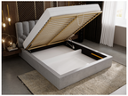 Upholstered bed with storage - 180x200 - double bed - velvet - grey - Roma SGCC28703