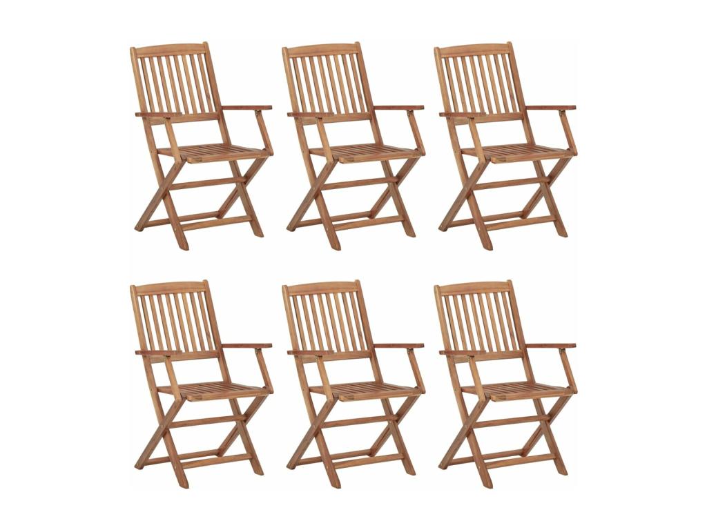 Dekonao YRVR62375 6-Piece Folding Garden Chairs with Cushions