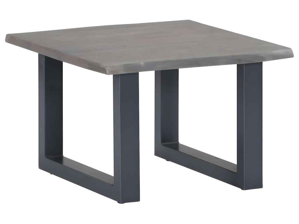 Coffee table with natural edge, grey, 60x60x40 cm, Dekonao wood, OJTF63900