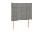 Light Grey LED Headboard 83x16x118/128 cm Velvet CKNS56974