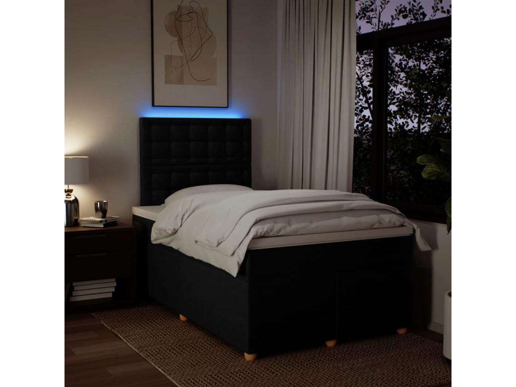 Dekonao bed base with black mattress 120x200 cm fabric VQSV67112