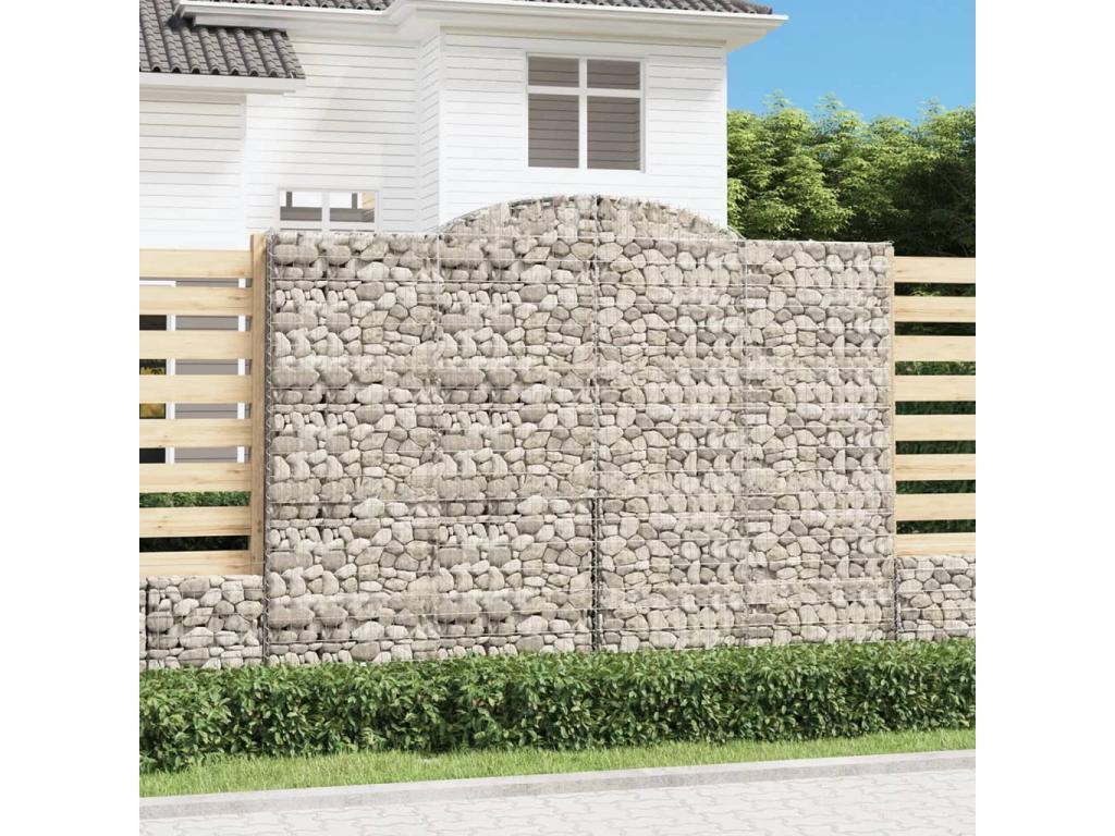 Arched gabion baskets, 3 pcs, 300x30x220-240 galvanized iron YFFX40183