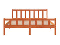 Brown bed frame and headboard 150x200 pine wood OUYA58924