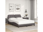 Grey faux leather bed frame without mattress, 140x190 cm, FRRU61476