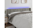 Light Grey LED Headboard 203x16x78/88 cm Velvet XSKP88118