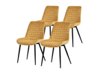 Set of 4 upholstered kitchen/dining chairs in mustard yellow velvet RJQY22611