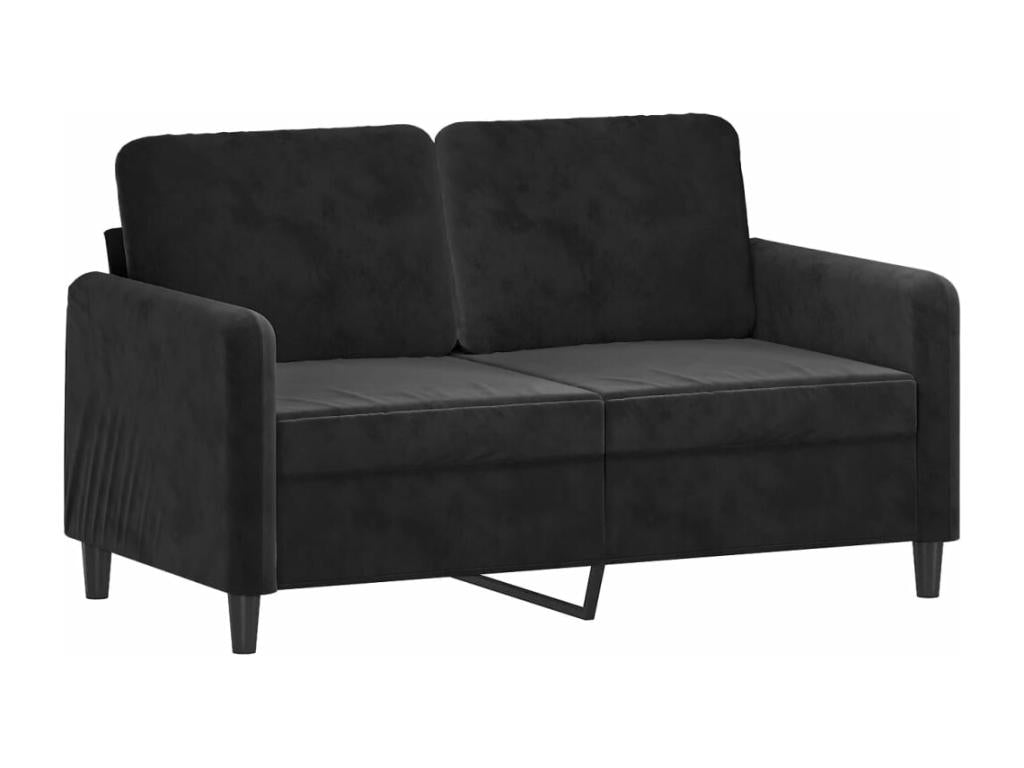 KIIS09595 2-piece black velvet sofa set