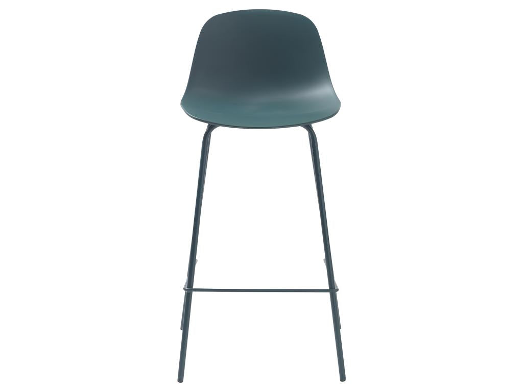 Nobellea - Set of 2 plastic and metal bar stools, 67.5cm high, Aqua Green DBQA42479