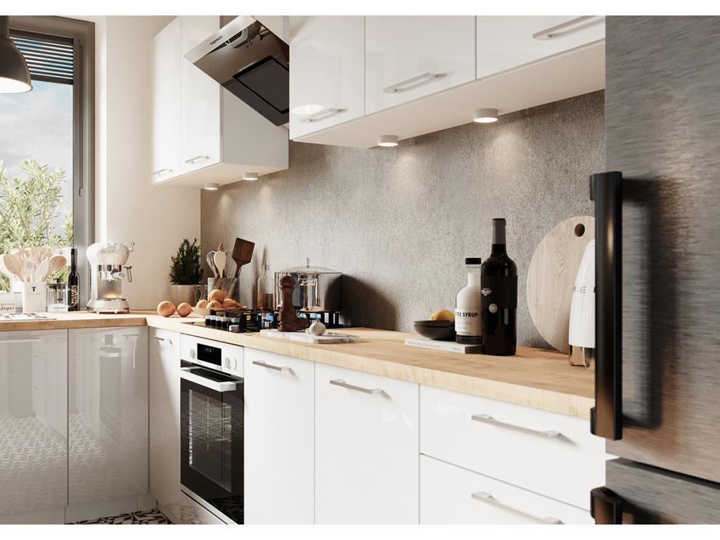 Kitchen base cabinet for oven with 2 doors, white - length 60 x depth 56 x height 213 cm SAOK96794