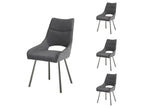 Set of four chairs, metal/grey fabric - Nobellea CAFT83060