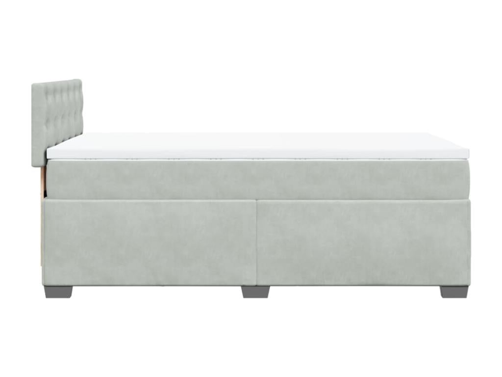 Dekonao bed base and mattress, light grey, 80x200 cm, velvet, MHZU48438