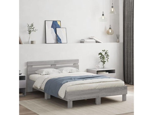 Dekonao bed frame with headboard, grey, 135x190 cm, MOPV98392