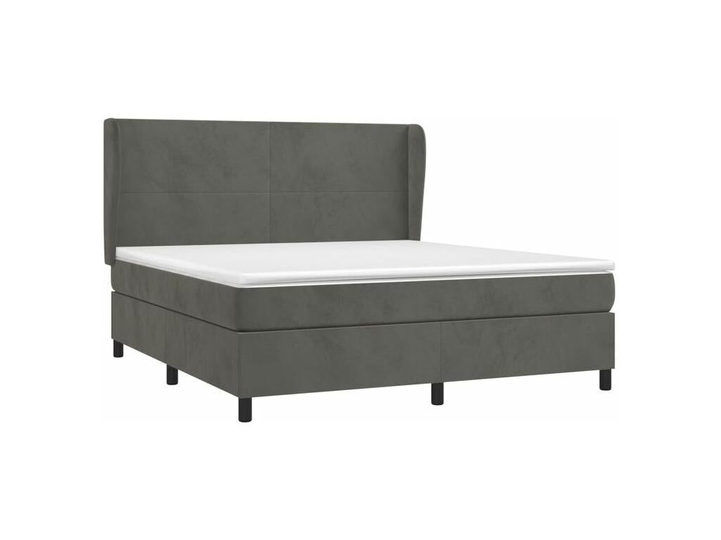 Nobellea bed base and mattress, Dark Grey 160x200 Velvet PFZO66809