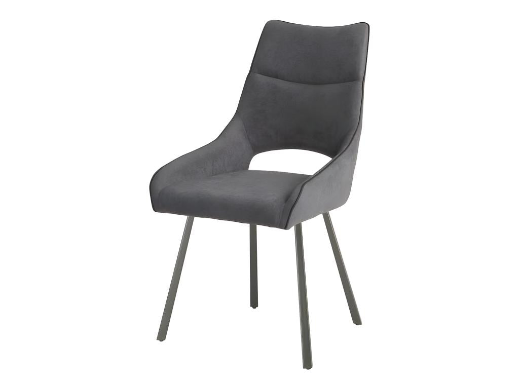 Set of four chairs, metal/grey fabric - Nobellea CAFT83060
