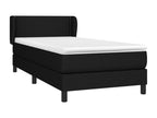 Upholstered bed base and mattress, black, 80x200 cm, fabric, WOSN41287