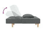 2-seater sofa bed with two pillows, dark grey fabric MBIB03913