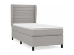 Upholstered bed base with mattress, light grey, 90x200 cm, fabric YUZL49974