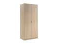 Nobellea Wardrobe, Bedroom Wardrobe with 2 Hinged Doors, Bedroom Furniture with 1 Shelf and Clothes Rail, 82x52x180 cm, Oak, SNDM43361