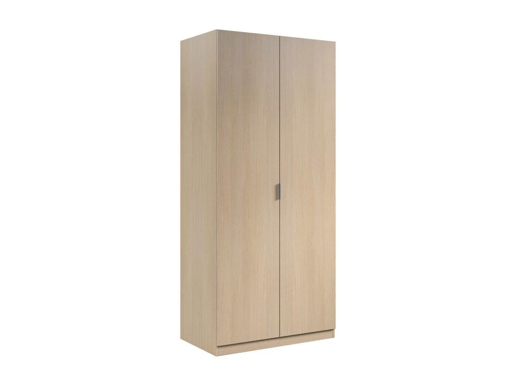 Nobellea Wardrobe, Bedroom Wardrobe with 2 Hinged Doors, Bedroom Furniture with 1 Shelf and Clothes Rail, 82x52x180 cm, Oak, SNDM43361
