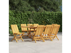 Folding garden chairs, set of 8, 47x47x89cm, solid teak wood, EYEA51563