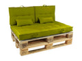 Garden furniture set made of pallets and khaki green cushions ZEQU41841
