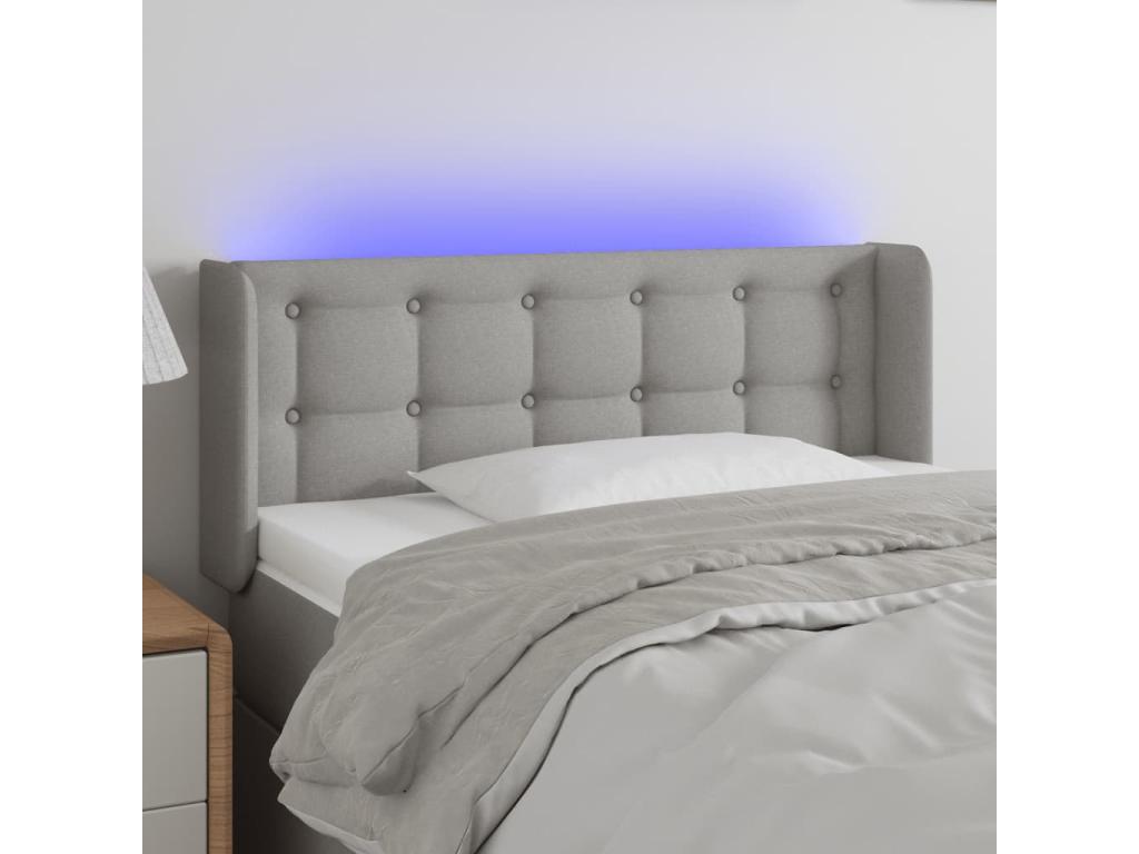 Light Grey LED Headboard 83x16x78/88 cm Fabric ZLOA75968