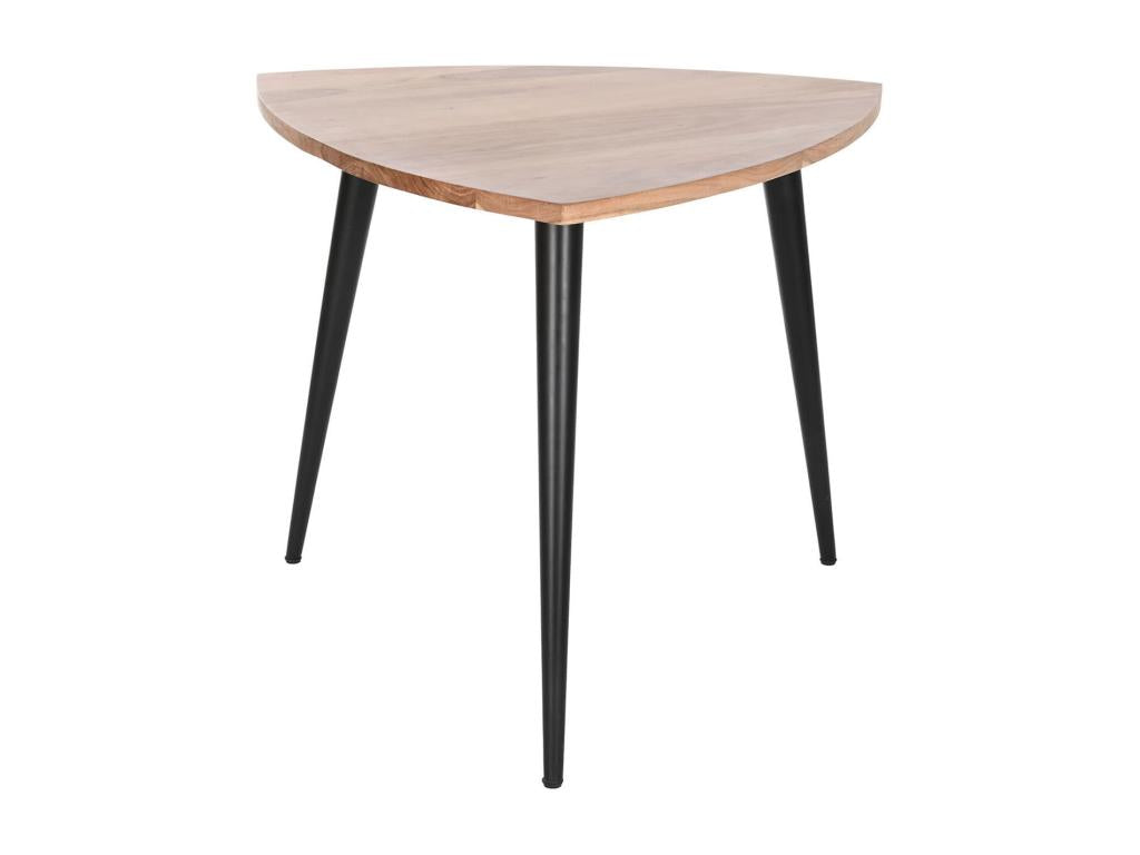 Dekonao coffee table/living room table in natural wood and black metal - length 90 x depth 90 x height 76 cm SLPO33445