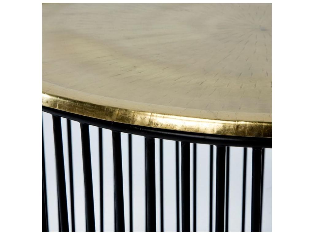 Dekonao HVGZ51386 Round Black and Gold Metal Side Table
