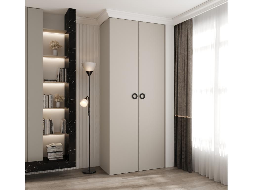 Como 1 245.5/100/50 2-door hinged wardrobe cashmere/black LPXV14076