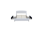 Nobellea - Sturdy and Comfortable 160x200 Bed with Slatted Base, 4 Drawers, White Headboard, 4 cm Legs - 13 La IBKD33406