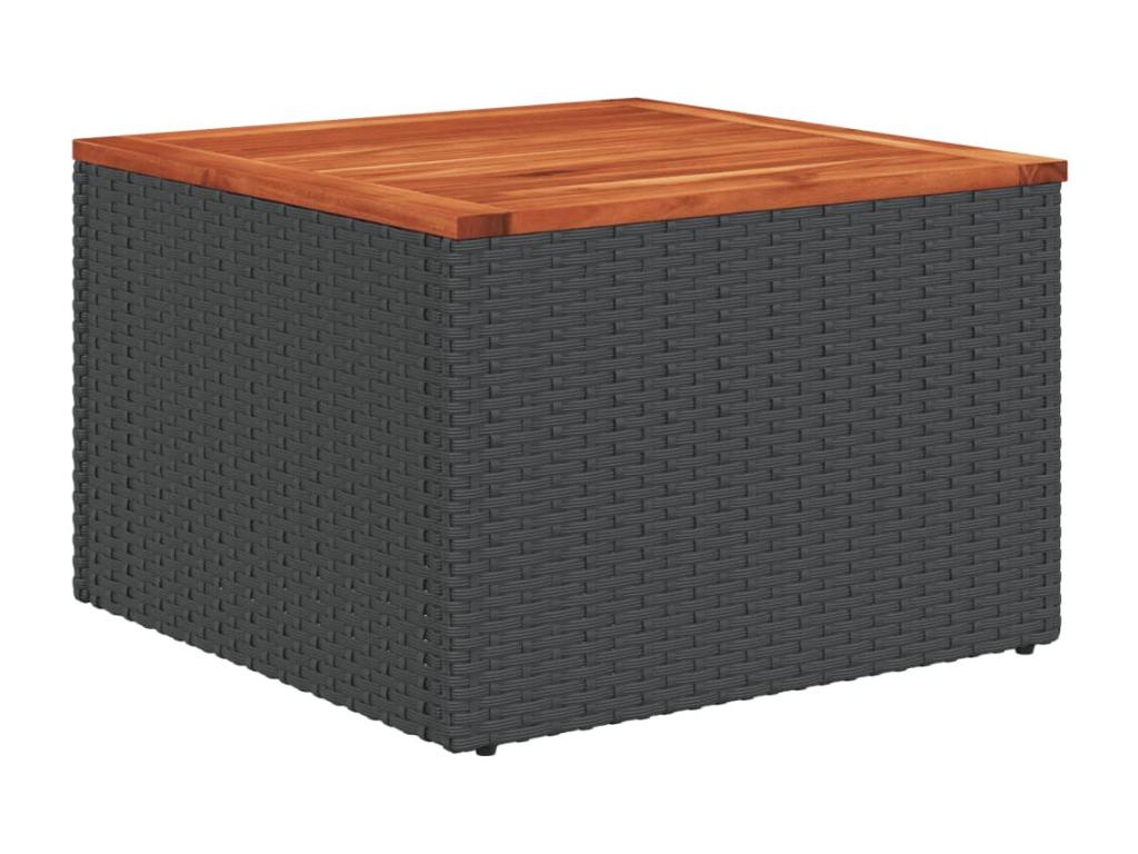 10-piece garden furniture set with cushions, black woven resin VABZ10473