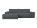 Dekonao DYAK49528 Left-hand corner convertible sofa in anthracite grey corduroy