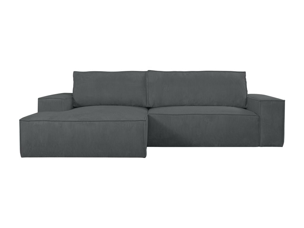 Dekonao DYAK49528 Left-hand corner convertible sofa in anthracite grey corduroy