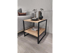 Coffee table, living room table in wood and metal, oak finish, Nobellea black YFNY53826