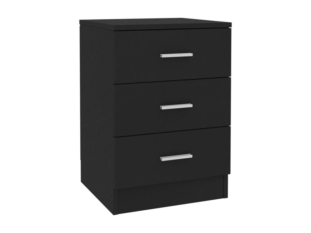 2-Piece Bedside Tables, Black, 38x35x56 cm, Chipboard, GUDA43244