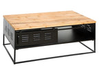 Coffee table with storage in fir and iron - Length 110 x Height 45 x Depth 60 cm MZTC59880