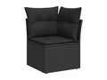 6-piece garden furniture set with cushions, black woven resin GGCW04065