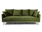 Nobellea - 4-seater velvet sofa with black hairpin legs - Olive green BHVZ72735