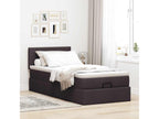 Ottoman bed frame with dark brown mattress 90x200 cm fabric MVVJ00868