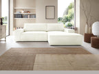 Nobellea YONC21054 White Corduroy Right-Hand Corner Sofa Bed