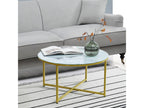Nobellea round coffee table for living room, 45x80 cm, white/gold marble, Nobellea LVOX71821