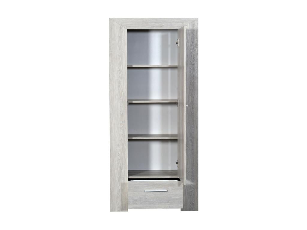 Dekonao 80cm KBNG52435 1-Door 1-Drawer Storage Column in Grey Limed Oak Wood