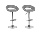 Set of 2 Dekonao bar stools in Grey PU Leather AHKE46449