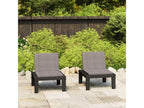 Garden lounge chairs with cushions, 2 pieces, plastic, grey, CUWJ34680