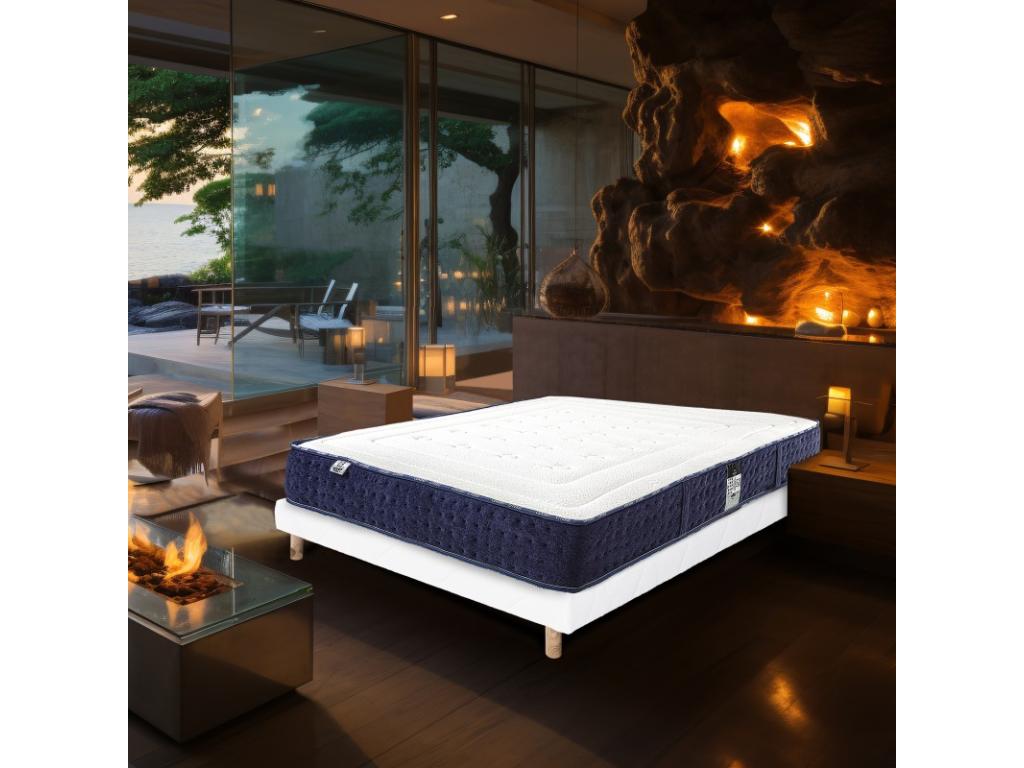 Dekonao 24cm Mattress and 13cm Slatted Base Set, High-Density Foam, Medium-Firm, Summer/Winter Sides, 90x190cm MIYI52121